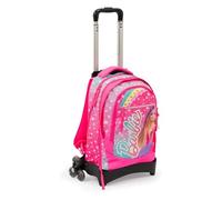 Giochi Preziosi Barbie Rucksack Trolley 3 Räder Ost mit Smart Click System Rückenlehne Komfort Back, gepolsterte Schultergurte, Front- und Innentasche, Maße: 31 x 43 x 17 (+9) cm, Fassungsvermögen 35