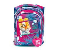 Giochi Preziosi Go Pop Sweet Jungle erweiterbarer Rucksack, rund, 3 Fächer und Innentaschen, gepolsterter Rücken und Schultergurte, mit personalisiertem Band und Pop Up, mehrfarbig, L, Casual
