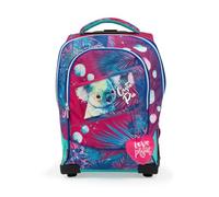 Giochi Preziosi Go Pop Trolley 2R Sweet Jungle, Front- und Innentasche, gepolsterte Rückenlehne und Schultergurte, Griff aus Stoff und Teleskop, Wagen mit verstärkten Rädern, geformte