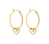 Gioiello Breil TJ4027 Kollektion B&ME, Damen-Ohrringe aus farbigem Stahl, Farbe Gold, Größe 25, ohne Steine, Taglia unica, Farbiger Stahl, Kein Edelstein