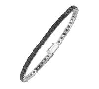Armband "mit schwarzen Zirkonia, Silber 925", schwarz, GIORGIO MARTELLO MILANO, Armbänder, Damen, 18,5cm, Silber 925 (Sterlingsilber), Armband (35206305-0) schwarz