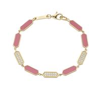 Armband "mit Emaille-Einlagen und Zirkonia, Silber 925", gold, GIORGIO MARTELLO MILANO, Armbänder, Damen, 18cm, Silber 925 (Sterlingsilber), Armband (53707544-0) gold