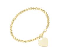 Armband GIORGIO MARTELLO MILANO "Kugeln mit Behang Herz, gelb vergoldet, Silber 925" Armbänder Gr. 19 cm, Silber 925 (Sterlingsilber), goldfarben (gold) Damen Armbänder (88304508-0)