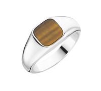 Giorgio Martello Milano Ring Siegelring Mit Tigerauge, Silber 925 Braun, 64 925 Sterling Silber