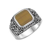Silberring "Siegelring mit Tigerauge-Einlage, Silber 925" Gr. 66, braun, GIORGIO MARTELLO MILANO, Fingerringe, Herren, 66, Silber 925 (Sterlingsilber), Silberring (88441902-66) braun