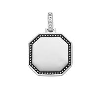 Giorgio Martello Milano Anhänger achteckig, Rand in Kugeloptik, Silber 925 3 cm Herren