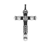 Giorgio Martello Milano Anhänger Kreuz mit schwarzen Spinellen, Silber 925 6 cm