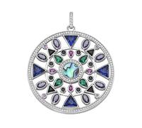 Giorgio Martello Milano Anhänger Mandala, Silber 925 Mehrfarbig, 4,5 Cm 925 Sterling Silber