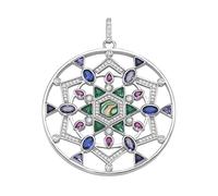 Giorgio Martello Milano Anhänger Mandala, Silber 925 Mehrfarbig, 4,5 Cm 925 Sterling Silber