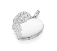 Giorgio Martello Milano Anhänger Medaillon Herz mit Flügel, Silber 925 Onesize Damen