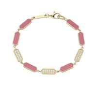 Armband "mit Emaille-Einlagen und Zirkonia, Silber 925", gold, GIORGIO MARTELLO MILANO, Armbänder, Damen, 18cm, Silber 925 (Sterlingsilber), Armband (53707544-0) gold