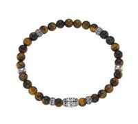 Armband GIORGIO MARTELLO MILANO "schwarzer Achat, Tigerauge oder synth. Türkis, Silber 925" Armbänder Gr. 20 cm, Silber 925 (Sterlingsilber), braun Herren Armbänder (34943418-0)