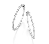 Paar Creolen "mit funkelnden Zirkonia Steinen, Silber 925", weiß, GIORGIO MARTELLO MILANO, Ohrringe, Damen, Silber 925 (Sterlingsilber) (67822739-0) weiß