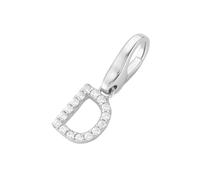 Giorgio Martello Milano - Charm Buchstabe H, Zirkonia Steine, Silber 925 Charms & Kettenanhänger 1 ct Weiss Damen