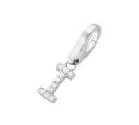 Giorgio Martello Milano - Charm Buchstabe H, Zirkonia Steine, Silber 925 Charms & Kettenanhänger Weiss Damen