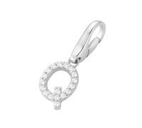 Giorgio Martello Milano - Charm Buchstabe H, Zirkonia Steine, Silber 925 Charms & Kettenanhänger Weiss Damen