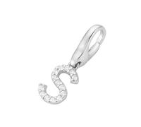 Giorgio Martello Milano - Charm Buchstabe H, Zirkonia Steine, Silber 925 Charms & Kettenanhänger Weiss Damen