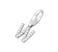 Giorgio Martello Milano Charm Buchstabe W, Zirkonia Steine, Silber 925, weiß weiß