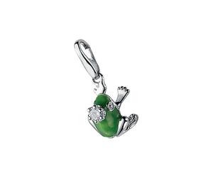 Giorgio Martello Milano Charm Frosch mit Krone und Zirkonia, Silber 925 Onesize Damen