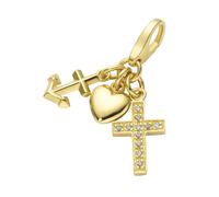 Giorgio Martello Milano Charm Glaube Liebe Hoffnung, vergoldet, Silber 925, gold Gold