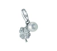 Giorgio Martello Milano Charm Kleeblatt und Perle, Silber 925 Onesize Damen