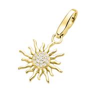 Charm-Einhänger GIORGIO MARTELLO MILANO "Sonne mit Zirkonia, vergoldet, Silber 925" Charms goldfarben (gold) Damen Charms Anhänger (28709410-0)