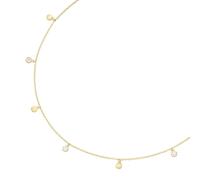 Collier GIORGIO MARTELLO MILANO "mit 7 Behängen, weißen Zirkonia und matt, Silber 925" Halsketten Gr. 45 cm, Silber 925 (Sterlingsilber), goldfarben (vergoldet) Damen Colliers (41721705-0)
