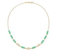 Collier "mit Emaille-Einlagen und Zirkonia, Silber 925", gold, GIORGIO MARTELLO MILANO, Halsketten, Damen, 45cm, Silber 925 (Sterlingsilber), Collier (20484510-0) gold