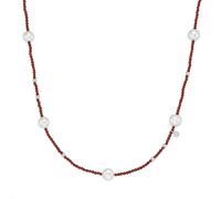 Giorgio Martello Milano Collier Collier mit Süßwasser-Perlen und Ziersteinen, Silber 925