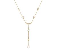 Giorgio Martello Milano Collier mit Süßwasser-Perlen und Zirkonia, Silber 925 Gold