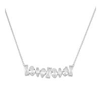 GIORGIO MARTELLO MILANO Collier mit weißen Zirkonia in verschiedenen Schliffarten, Silber 925, silber silber