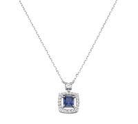 Collier "mit Zirkonia, Silber 925", blau, GIORGIO MARTELLO MILANO, Halsketten, Damen, 45cm, Silber 925 (Sterlingsilber), Collier (65886006-0) blau