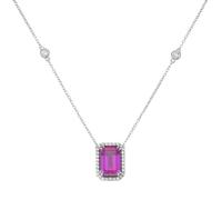 Giorgio Martello Milano Collier mit Zirkonia, Silber 925 Pink