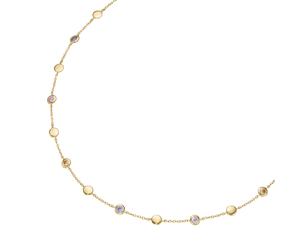 Giorgio Martello Milano Collier mit Zwischenteilen, farbige synt. Zirkonia + Korund Silber 925 45 cm Damen