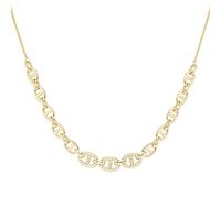 Giorgio Martello Milano Collier Mittelteil Gliederkette, mit Zirkonia, Silber 925 Gold Damen