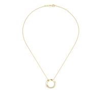 Giorgio Martello Milano Collier Mittelteil rund, gedreht, mit weißen Zirkonia, Silber 925 Gold