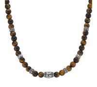 Giorgio Martello Milano Collier schwarze Achat-, Tigerauge- oder syn. Türkis-Kugeln, Silber 925 Braun Herren