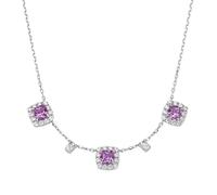Giorgio Martello Milano - Collier Ziersteine, Zirkonia weiß, Silber 925 Ketten 1 ct Violett