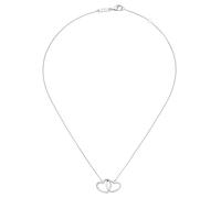 Giorgio Martello Milano Collier zwei Herzen, mit weißen Zirkonia, Silber 925