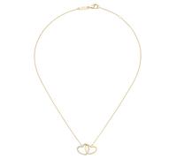 Collier "zwei Herzen, mit weißen Zirkonia, Silber 925", gold, GIORGIO MARTELLO MILANO, Halsketten, Damen, 45cm, Silber 925 (Sterlingsilber), Collier (76471365-0) gold