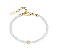 Giorgio Martello Milano - Armband mit Zirkonia und Muschelkern-Perlen, Silber 925 Armbänder & Armreife 1 ct Gold