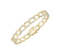 Armband GIORGIO MARTELLO MILANO "mit Zirkonia, Silber 925" Armbänder Gr. 19 cm, Silber 925 (Sterlingsilber), goldfarben (gold) Damen Armbänder (35407227-0)