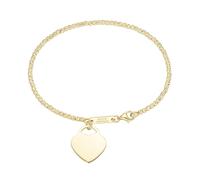 Armband GIORGIO MARTELLO MILANO "Kugelkette diamantiert mit Anhänger Herz, Silber 925" Armbänder Gr. 19 cm, Silber 925 (Sterlingsilber), goldfarben (gold) Damen Armbänder (97036954-0)