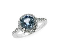 Giorgio Martello Milano - Gr.54 Ring in Silber 925 rhodiniert mit hellblauen Spinell und Zirkonia Krabbenfassung