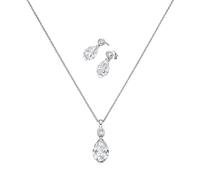 Giorgio Martello Milano Kette 2-teiliges Set mit Anhänger und Ohrst. in Tropfenform, Si. 925 Onesize Damen