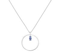 Kette mit Anhänger GIORGIO MARTELLO MILANO "Anhänger Zirkonia und Kristallstein, Silber 925" Halsketten Gr. 45 cm, Silber 925 (Sterlingsilber), blau Damen Ketten mit Anhänger (28247241-0)