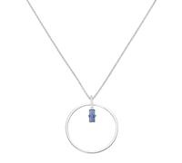 Giorgio Martello Milano Kette Anhänger Mit Zirkonia Und Kristallstein, Silber 925 Blau, 45 Cm 925 Sterling Silber