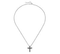 Giorgio Martello Milano - Kette mit Anhänger Kreuz, schwarze Spinelle, Silber 925 Ketten 1 ct Schwarz (78.99 € / 1 ct)