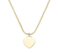 Kette mit Anhänger GIORGIO MARTELLO MILANO "Kugelkette diamantiert Herz, Silber 925" Halsketten Gr. 45 cm, Silber 925 (Sterlingsilber), goldfarben (gold) Damen Ketten mit Anhänger (30027603-0)