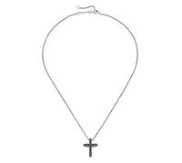 Giorgio Martello Milano - Kette mit Anhänger Kreuz, schwarze Spinelle, Silber 925 Ketten 1 ct Schwarz (78.99 € / 1 ct)